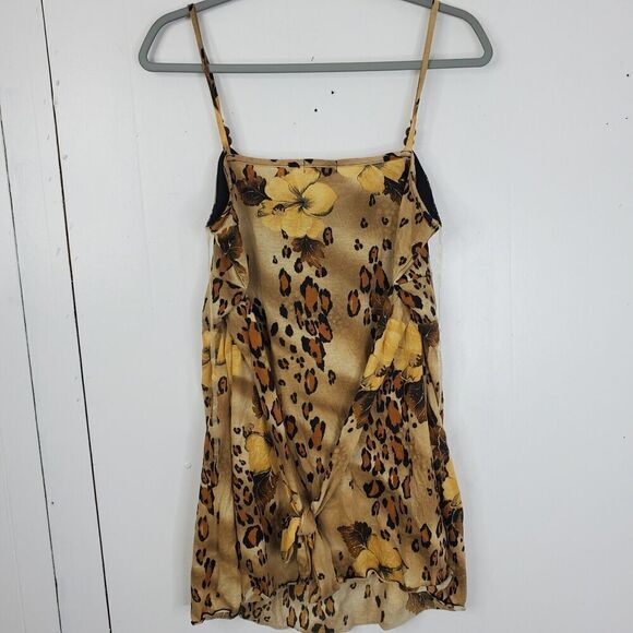 Cocomo Tank Tie Waist Leopard Floral Jewels Y2K Babydoll Empire Waist WOmens XL - Picture 8 of 10